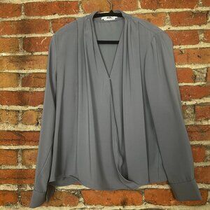 Love Bonito Wrap Blouse in Steel Blue (US Size10)